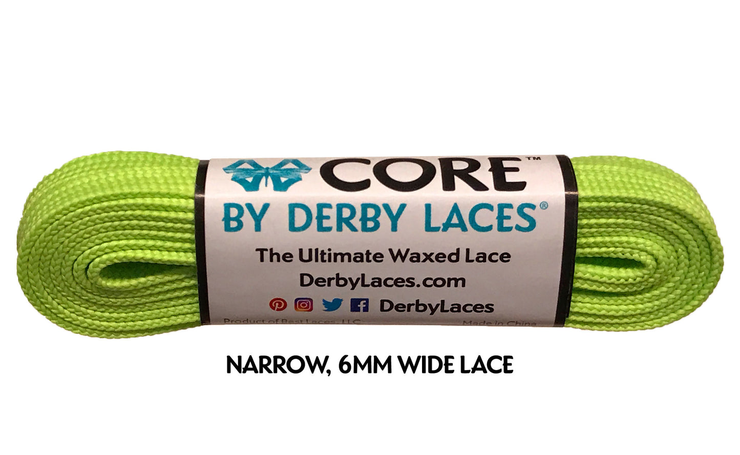 Derby Laces 96 Inch Core Lime Green