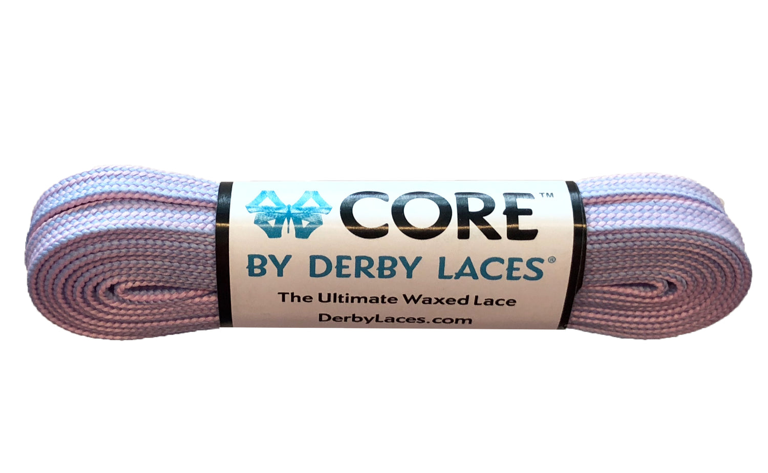 Derby Laces 96 Inch Core Pink and Periwinkle Stripe
