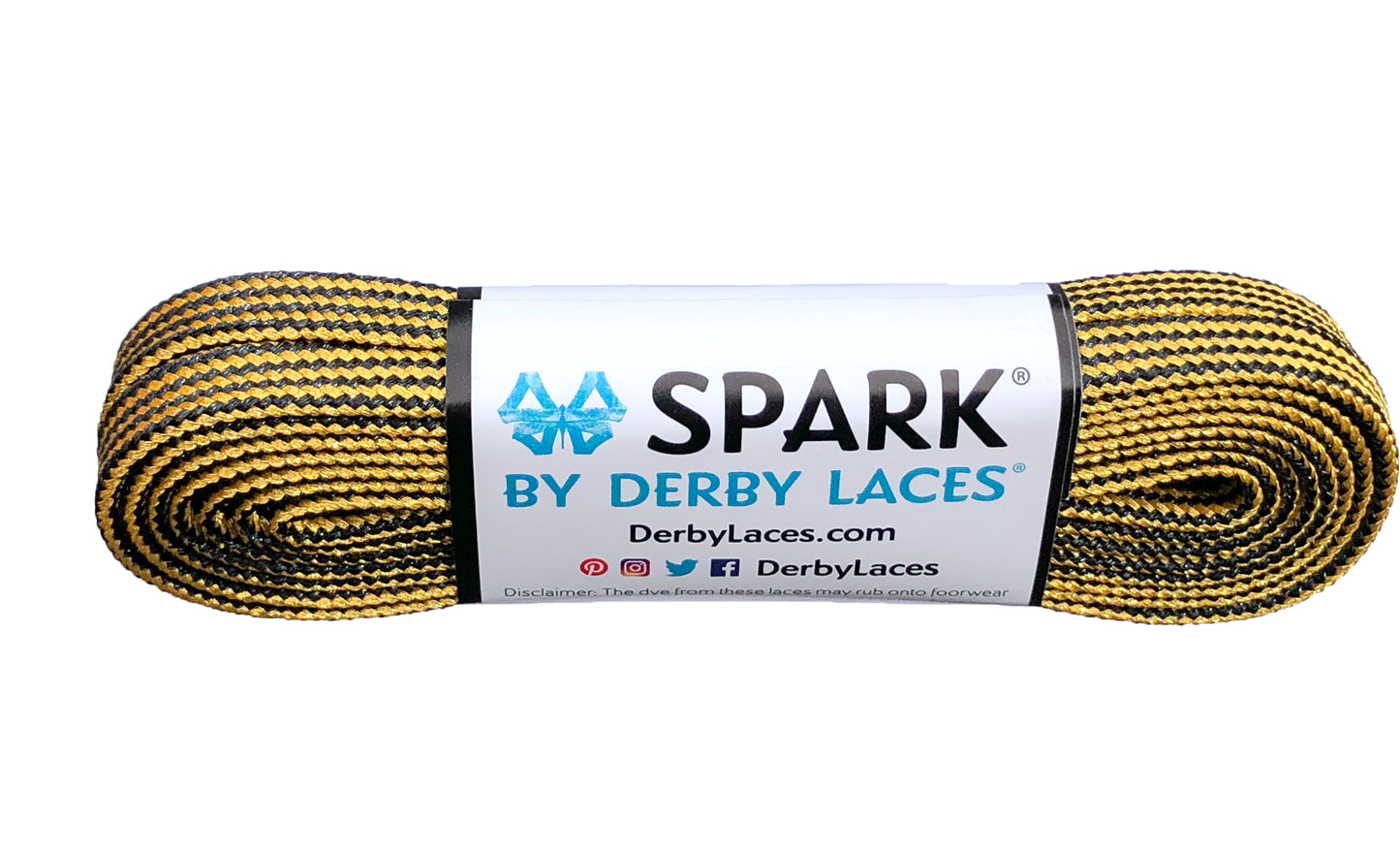 Derby Laces 96 Inch - Spark Gold Black Stripe