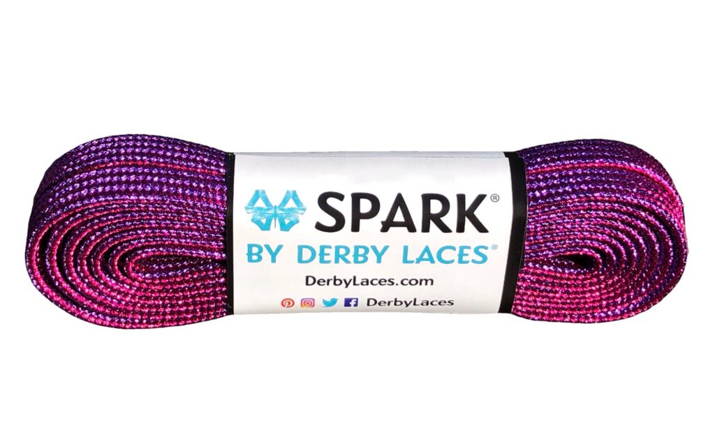 Derby Laces 96 Inch Core Pink Purple Stripe Spark