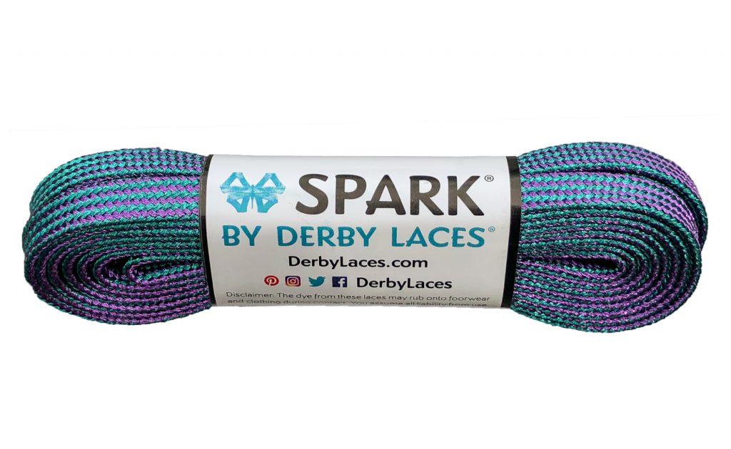 Derby Laces 96 Inch - Spark Purple and Teal Stripe