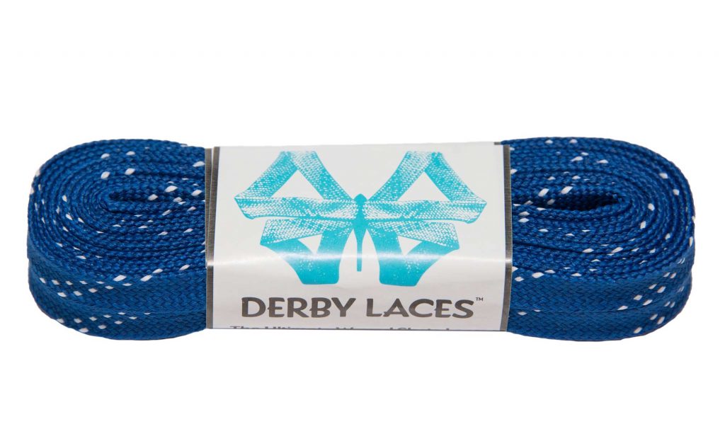Derby Laces 96 Inch Core Blue with white stripe