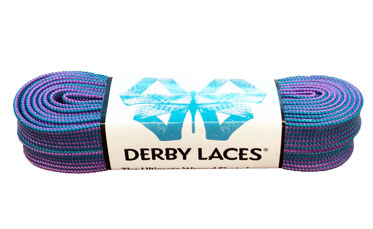 Derby Laces 96 Inch Purple Teal Stripe