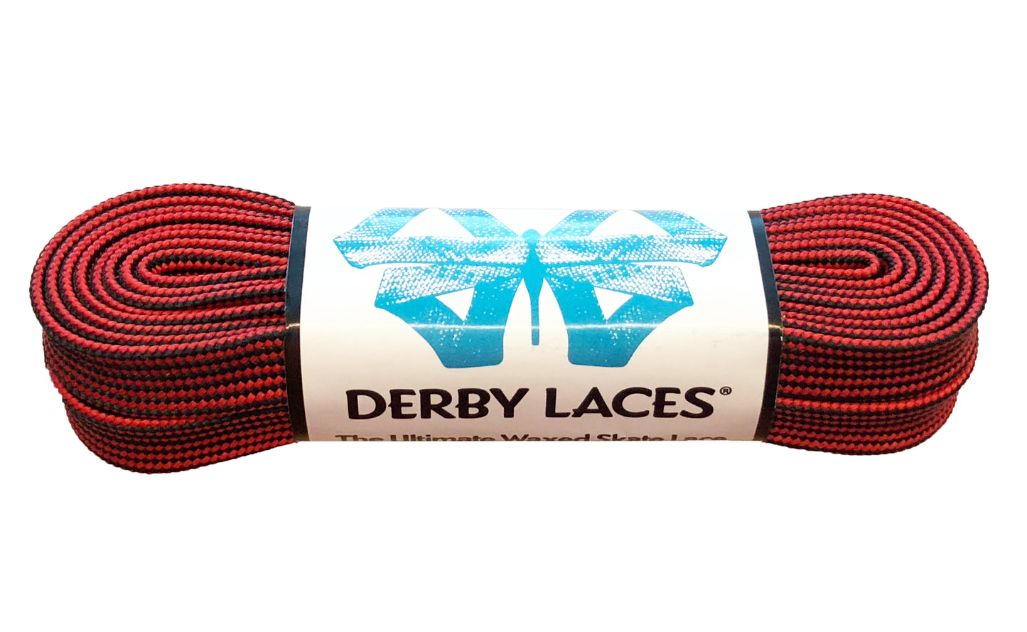 Derby Laces 96 Inch Red Black Stripe