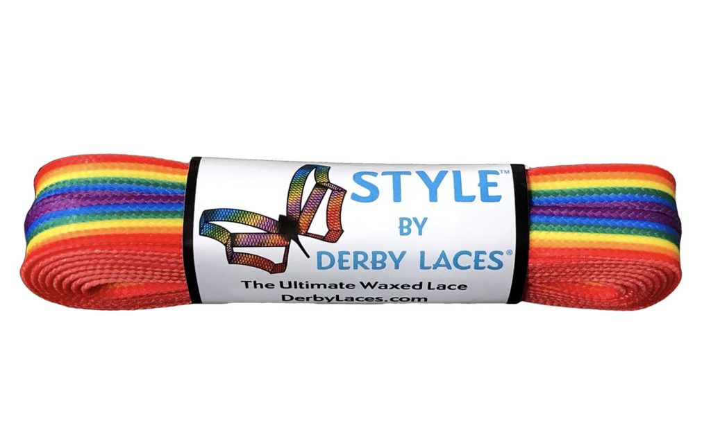 Derby Laces - 96 Inches - Style rainbow Stripe