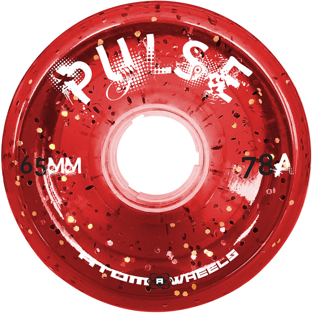 Atom Pulse Glitter Wheels 65MM 78A Red