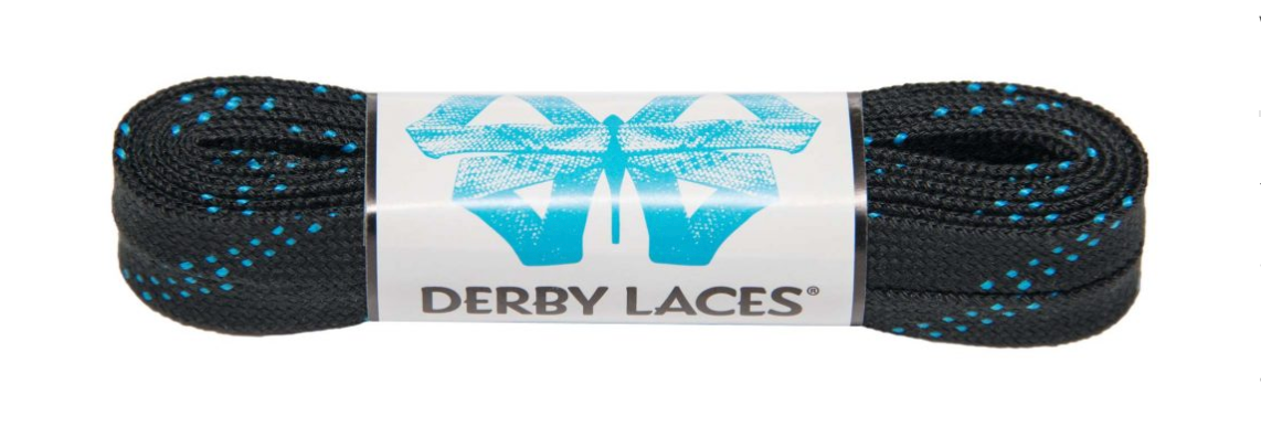 Derby Laces 120 Inch - Core black with blue stripe